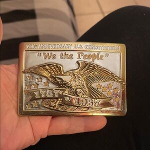 Gold and Silver Commemorative Belt Buckle